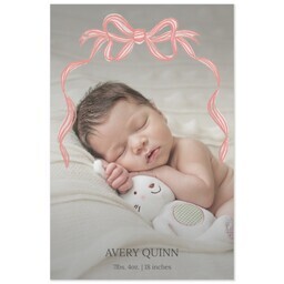 Same Day Magnet 4x6 with Baby Bow - Pink design