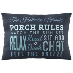 Outdoor Pillow 14"x20" with Our Porch Rules design
