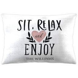 Outdoor Pillow 14"x20" with Sit Relax Enjoy design