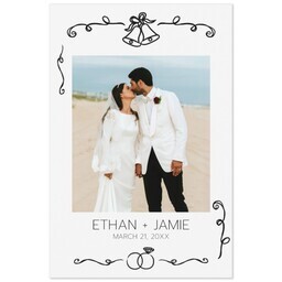 Same Day Magnet 4x6 with Wedding Bells design