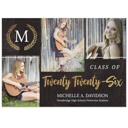 Same Day Magnet 5x7 with Wood Grain Graduate 2026 design