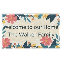 18"x30" Outdoor Area Rug with Floral Teal design