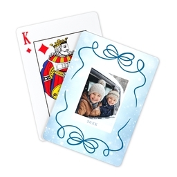 Photo Playing Cards with Blue Ribbon Frame design