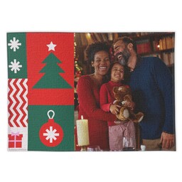 Fabric Placemat with Christmas Symbols design