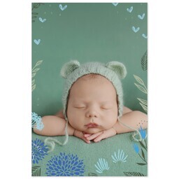 Same Day Magnet 4x6 with Cool Blue Botanicals design