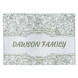 Fabric Placemat with Floral Lineart design