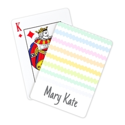 Photo Playing Cards with Pastel Stripes design