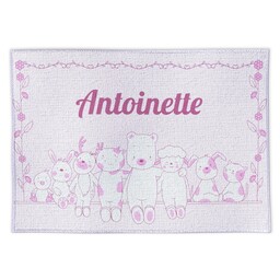 Fabric Placemat with Pink Animals design