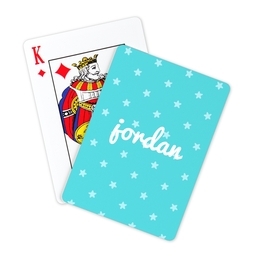 Photo Playing Cards with Teal Stars design
