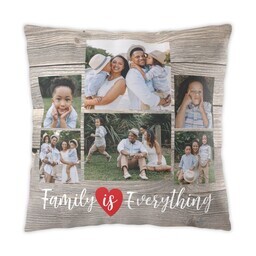 16x16 Photo Pillow with Family is Everything Rustic design