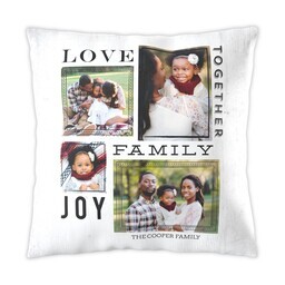 16x16 Photo Pillow with Family Motto design
