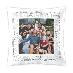 16x16 Photo Pillow with Family Values design