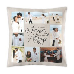 16x16 Photo Pillow with Forever And Always Hearts design