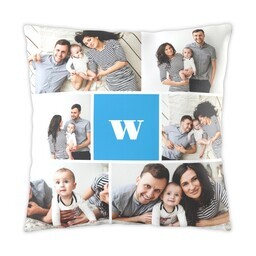 16x16 Photo Pillow with Blue Monogram design
