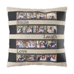 16x16 Photo Pillow with Burlap Filmstrip design