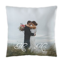 16x16 Photo Pillow with Elegant Print Mr And Mrs design