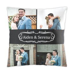 16x16 Photo Pillow with Family Name Scroll design