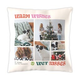 16x16 Photo Pillow with Merry Bright & Cuddly design