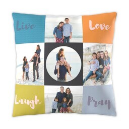 16x16 Photo Pillow with Live, Laugh, Love, Pray design