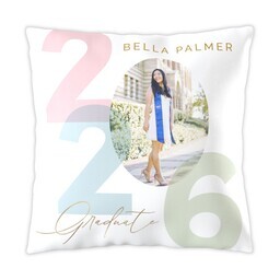 16x16 Photo Pillow with Grads Big Colorful Year design