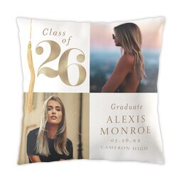 16x16 Photo Pillow with Grads Big Date 2026 design
