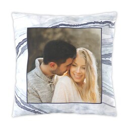16x16 Photo Pillow with Marble - Blue design