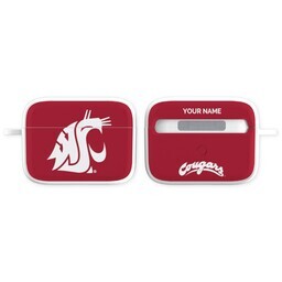Licensed & Printed Apple Airpods Pro Case with Washington State Cougars 1 design