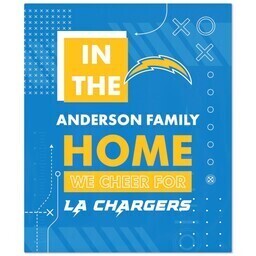 NFL 50x60 Plush Fleece Blanket with LA Chargers, Cheer design