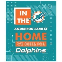 NFL 50x60 Plush Fleece Blanket with Miami Dolphins, Cheer design