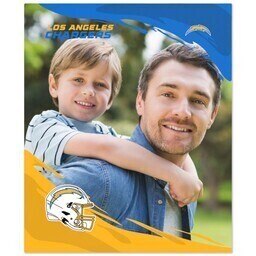 NFL 50x60 Plush Fleece Blanket with LA Chargers, PaintStroke design