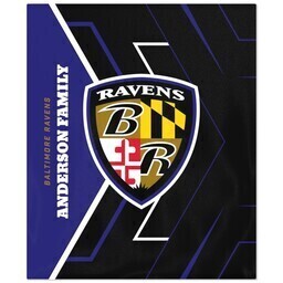 NFL 50x60 Plush Fleece Blanket with Baltimore Ravens, Glow design