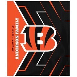 NFL 50x60 Plush Fleece Blanket with Cincinnati Bengals, Glow design