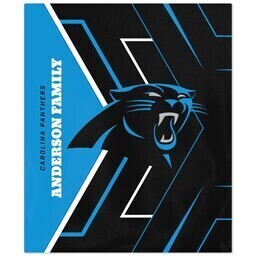 NFL 50x60 Plush Fleece Blanket with Carolina Panthers, Glow design