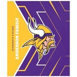 NFL 50x60 Plush Fleece Blanket with Minnesota Vikings, Glow design
