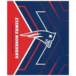 NFL 50x60 Plush Fleece Blanket with New England Patriots, Glow design