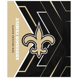 NFL 50x60 Plush Fleece Blanket with New Orleans Saints, Glow design