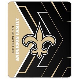NFL 50x60 Sherpa Fleece Blanket with New Orleans Saints, Glow design