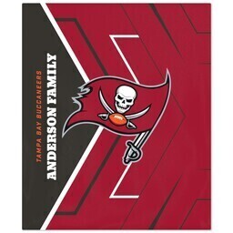 NFL 50x60 Plush Fleece Blanket with Tampa Bay Buccaneers, Glow design