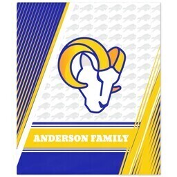 NFL 50x60 Plush Fleece Blanket with LA Rams, Diagonal Lines design