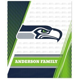 NFL 50x60 Plush Fleece Blanket with Seattle SeaHawks, Diagonal Lines design