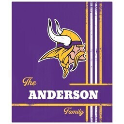 NFL 50x60 Plush Fleece Blanket with Minnesota Vikings, Distressed Lines design
