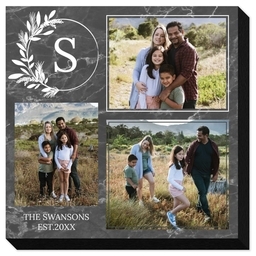 5x5 Same-Day Mounted Print with Marble Leaves design