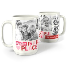 White Photo Mug, 15oz with Beautiful Together design