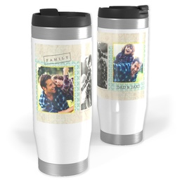 Photo Travel Tumbler with Family Scrapbook design
