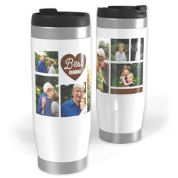 Photo Travel Tumbler with Best Grandma Heart design