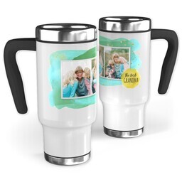 14oz Stainless Steel Travel Photo Mug with Grandma Watercolor Splash design