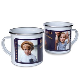 Personalized Enamel Campfire Mugs with Campfire Life design