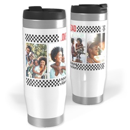 Photo Travel Tumbler with Dad Checkers Black design