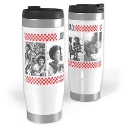 Photo Travel Tumbler with Dad Checkers Red design