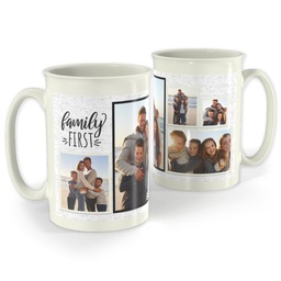 Bistro Photo Mug, 18oz with Family First design